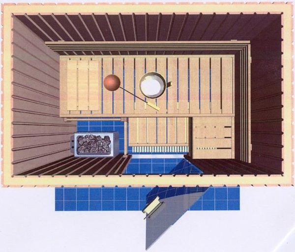 Special bio- sauna Variant set-up in a niche in a private home