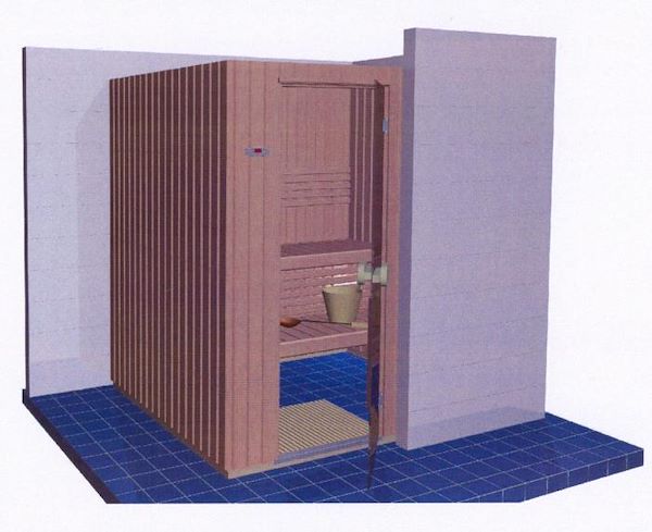 Installazione di sauna mod. Variant in ufficio direzionale presso un'azienda