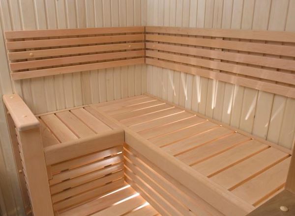 Special sauna (tailor made) with double door set-up inside an exclusive Hotel