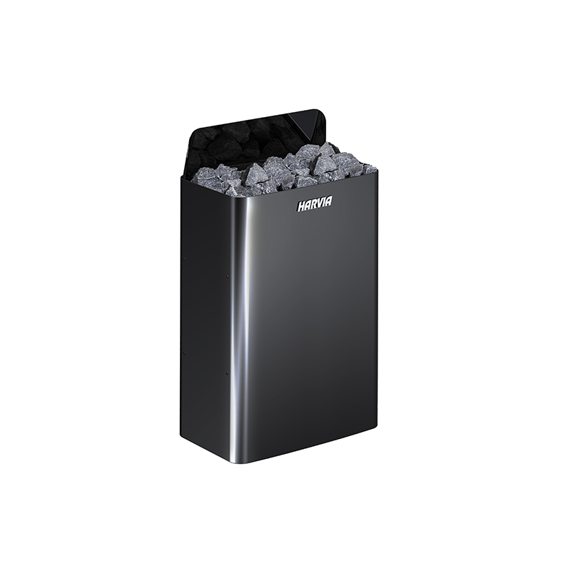 Stufa elettrica per sauna The Wall SW90E 9,0 kW in acciaio nero