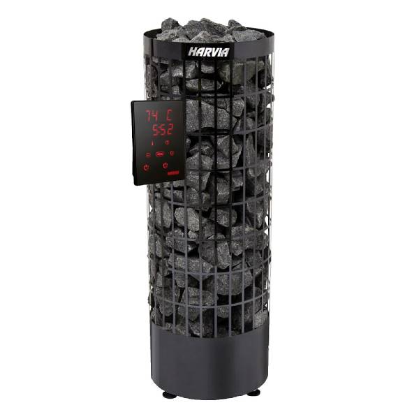 Stufa elettrica per sauna Cilindro PC90XE in acciaio nero