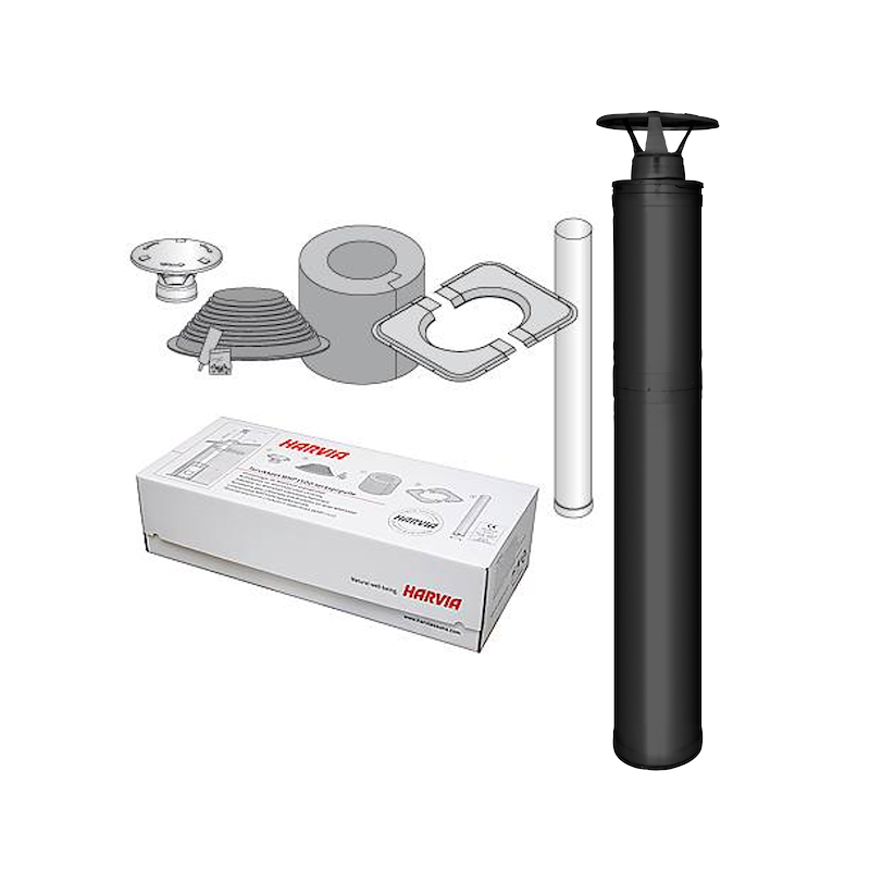 HARVIA KIT COMPLETO EVACUAZIONE FUMI NERO (TUBO COIBENTATO E TUBO MONOCAMERA)