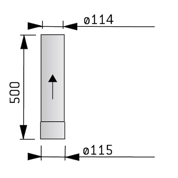 HARVIA PIPE 500 MM - STAINLESS STEEL