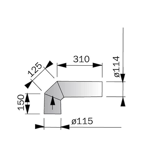 HARVIA 90° ANGLE PIPE