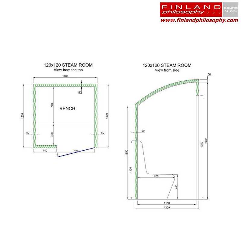 Kit bagno turco 120 X 120, Strutture bagno turco complete