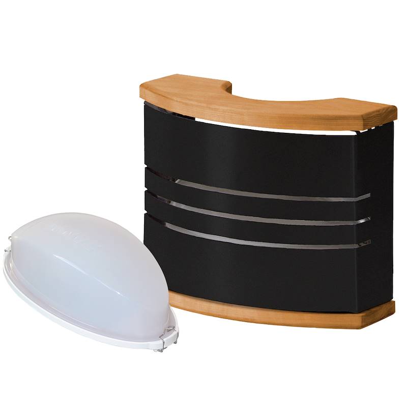 Illuminazione sauna deluxe a parete nera