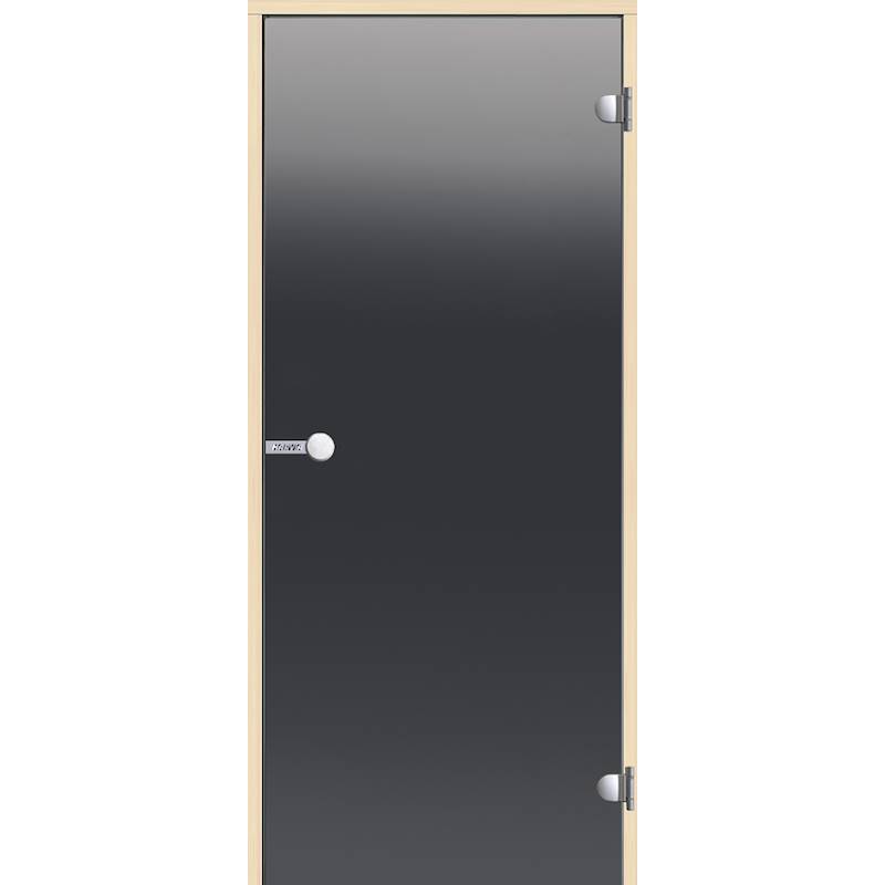 Porta in vetro 8*19 grigio/pino