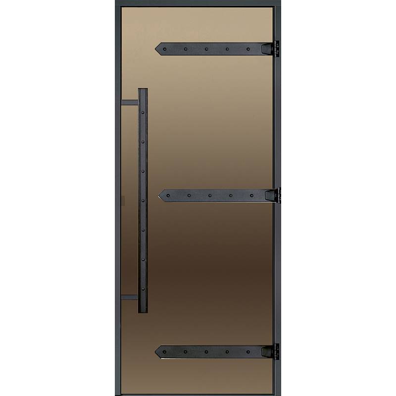 Porta in vetro Legend 9*19 bronzo/nero