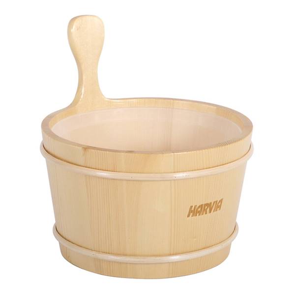 Secchio legno 4 L. e mestolo legno 36 cm.