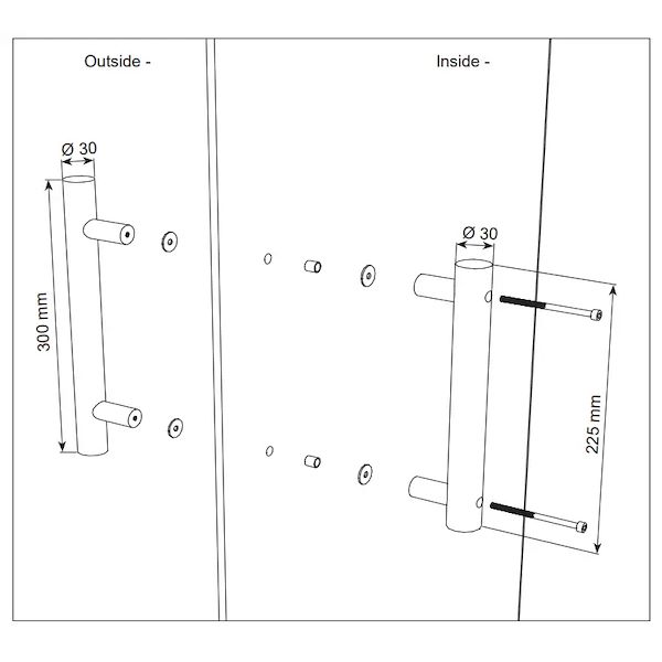 HARVIA SAUNA DOOR STEEL/WOOD HANDLE
