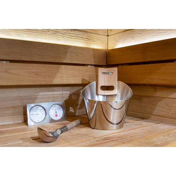 Set accessori sauna in acciaio nero (brunito)
